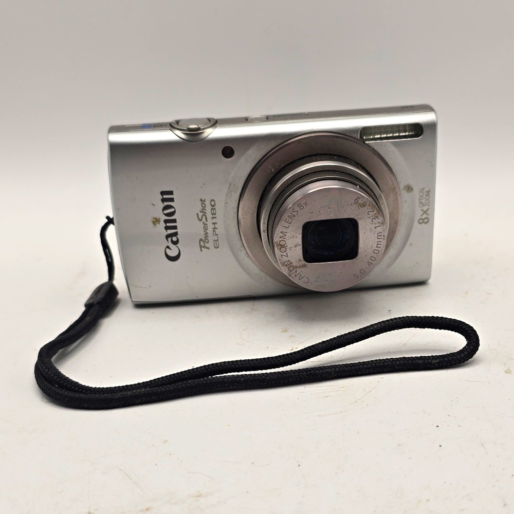 Canon PowerShot ELPH 180 20MP Compact Digital Camera 8x Optical Zoom  UNTESTED